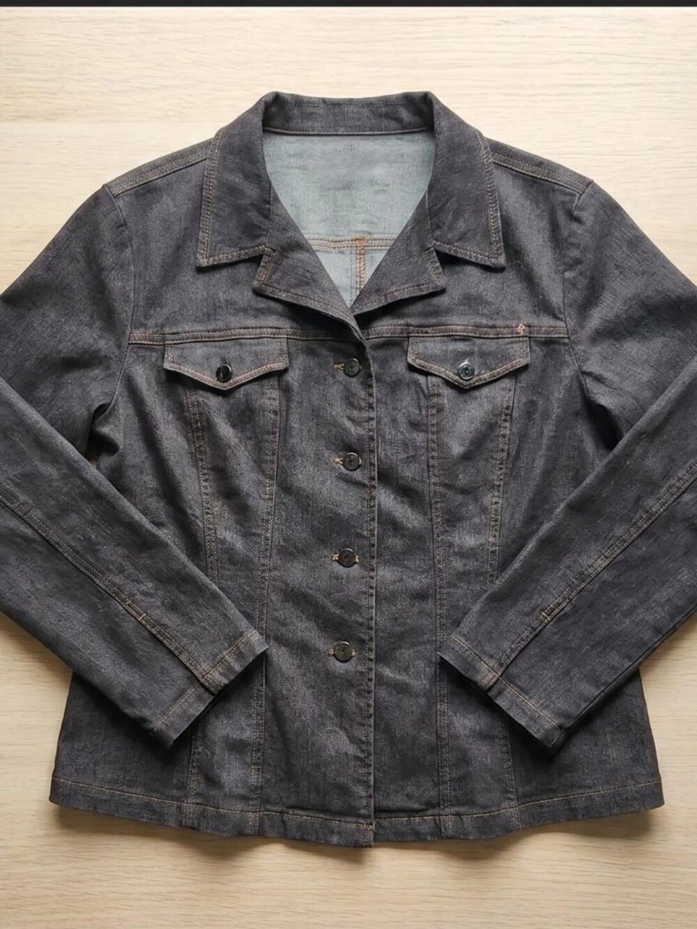Big Rock Canyon Women M Denim Jacket Dark Wash Minimalist Western Timeless Retro